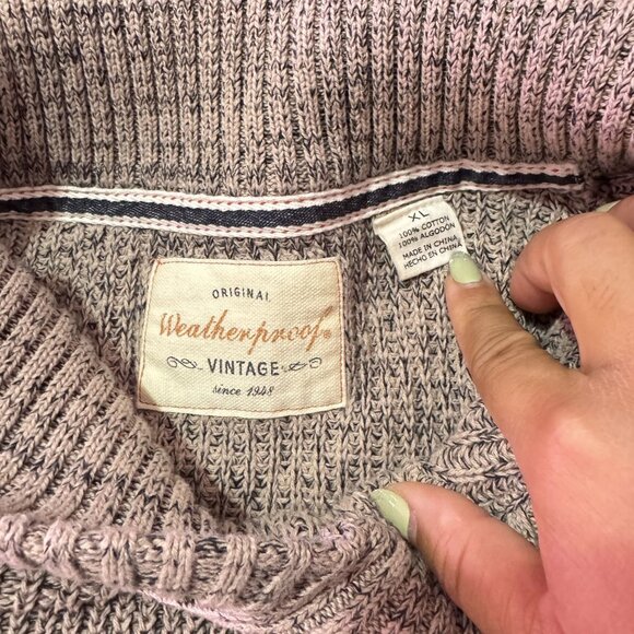 Weatherproof Vintage Mens Gray Collared knitted  Long Sleeve Sweater Size XL - Picture 7 of 7